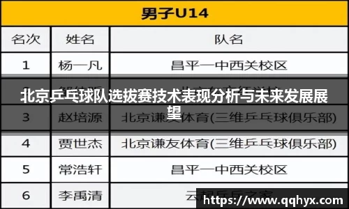 北京乒乓球队选拔赛技术表现分析与未来发展展望